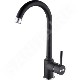 Franke Colonnes - Ensemble de cuisine T52, évier en tectonite SID 610-40 et mitigeur FP 9000.071, noir 114.0508.416
