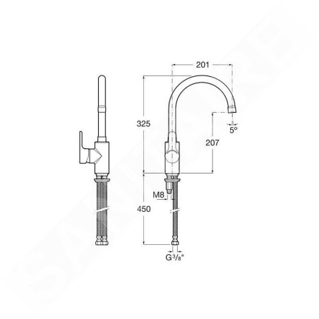 Roca L20 - Mitigeur d'évier, chrome A5A8409C00