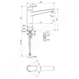 Ideal Standard CeraPlan - Mitigeur d'évier avec vanne pour lave-vaisselle, chrome BD329AA