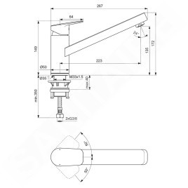 Ideal Standard CeraPlan - Mitigeur d'évier, chrome BD309AA