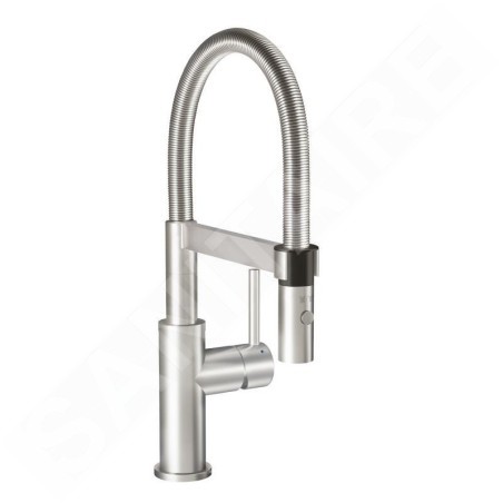 Villeroy & Boch Steel Expert Compact - Mitigeur d'évier avec bras flexible et douchette, inox 927300LC