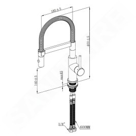 Villeroy & Boch Steel Expert Compact - Mitigeur d'évier avec bras flexible et douchette, inox 927300LC