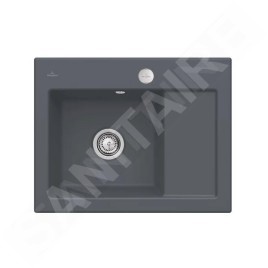 Villeroy & Boch Subway 45 - Évier en céramique 65x51 cm, avec commande excentrique, CeramicPlus, Graphite 331202i4
