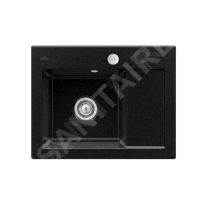 Villeroy & Boch Subway 45 - Évier en céramique 65x51 cm, avec commande excentrique, CeramicPlus, Chromite 331202J0