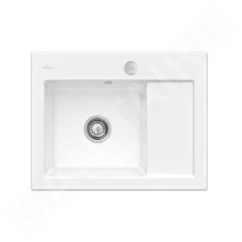 Villeroy & Boch Subway 45 - Évier en céramique 65x51 cm, avec commande excentrique, CeramicPlus, Snow White 331202KG
