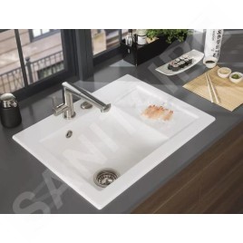 Villeroy & Boch Subway 45 - Évier en céramique 65x51 cm, avec commande excentrique, CeramicPlus, Snow White 331202KG