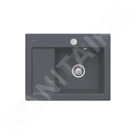 Villeroy & Boch Subway 45 - Évier en céramique 65x51 cm, avec commande excentrique, CeramicPlus, Graphite 331302I4