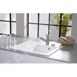Villeroy & Boch Subway 45 - Évier en céramique 65x51 cm, avec commande excentrique, CeramicPlus, Snow White 331302KG
