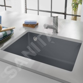 Villeroy & Boch Subway 60 - Évier en céramique 55x44 cm, CeramicPlus, Graphite 331001i4