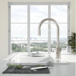 Villeroy & Boch Umbrella - Mitigeur d'évier avec bec extractible, inox 925400LC