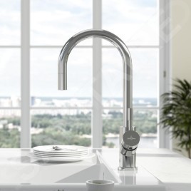 Villeroy & Boch Umbrella - Mitigeur d'évier avec bec extractible, inox poli 925400LE