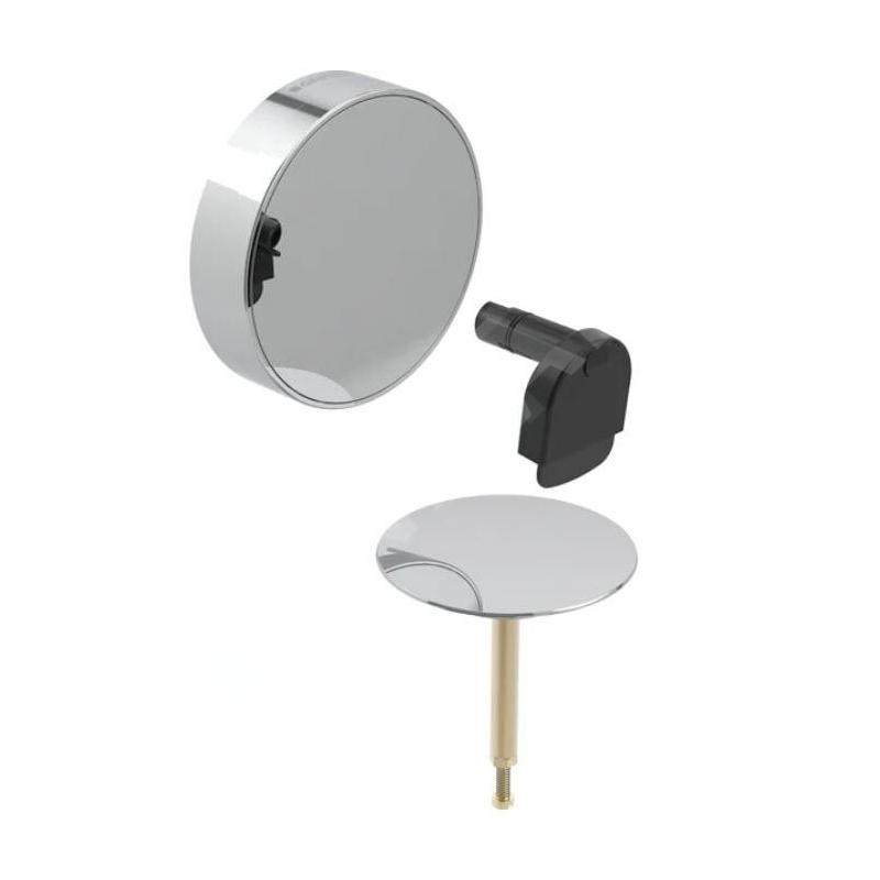 Geberit Accessoires - Kit de finition pour vidage de baignoire avec commande rotative et arrivée d52, chrome 150.481.21.1