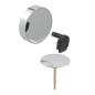Geberit Accessoires - Kit de finition pour vidage de baignoire avec commande rotative et arrivée d52, chrome 150.481.21.1