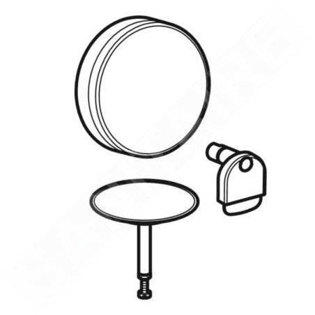 Geberit Accessoires - Kit de finition pour vidage de baignoire avec commande rotative et arrivée d52, chrome 150.481.21.1