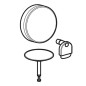 Geberit Accessoires - Kit de finition pour vidage de baignoire avec commande rotative et arrivée d52, chrome 150.481.21.1