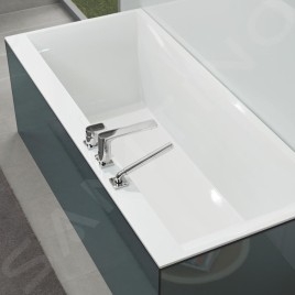 Villeroy & Boch Squaro Edge 12 - Baignoire 1800x800x450 mm, Quaryl, blanc UBQ180SQE2DV-01