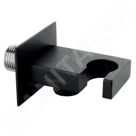 Novaservis Coudes - Berceau de douche avec support, noir mat D/KVADRO,5