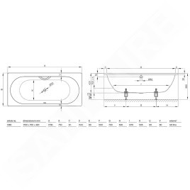 Bette Starlet - Baignoire encastrable 1700x750 mm, blanc 1380-000