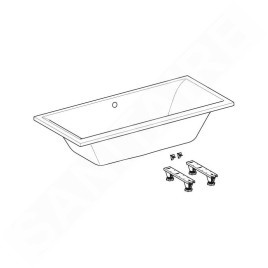 Geberit Selnova Square - Baignoire 1800x800x420mm, blanc 554.387.01.1