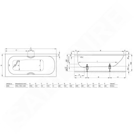 Bette Form - Baignoire encastrable 1700x700 mm, blanc 2945-000
