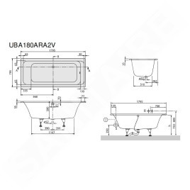 Villeroy & Boch Architectura - Baignoire Duo 1800x800 mm, blanc UBA180ARA2V-01