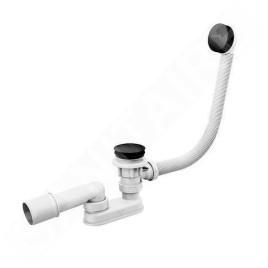 Ravak Garnitures de vidage - Garniture de vidage et trop-plein pour baignoire,  longueur 570 mm, ClickClack, noir mat X01746