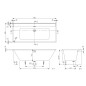 Villeroy & Boch Collaro - Baignoire 1800x800 mm avec garniture de vidage et de trop-plein, blanc UBA180COR9CR00VD01 Villeroy & Boch Collaro - Baignoire 1800x800 mm avec garniture de vidage et de trop-plein, blanc UBA180COR9CR00VD01