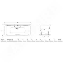 Bette Select - Baignoire encastrable Duo, 1800x800 mm, blanc 3473-000