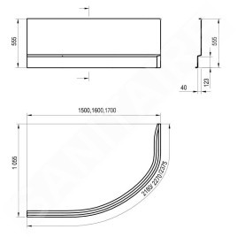 Ravak Panneaux de bain - Façade A 160 L pour baignoire Rosa II, 1600 mm, gauche, blanc CZM1200AN0
