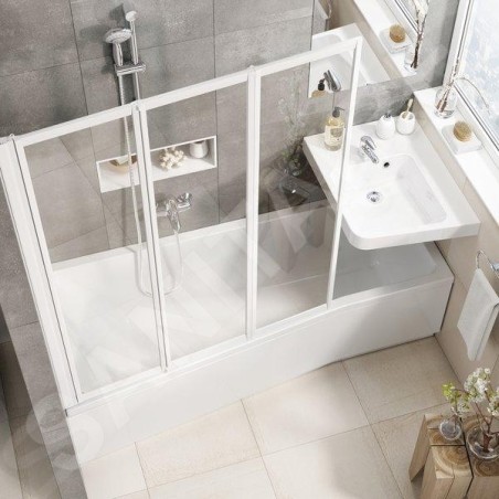 Ravak BeHappy II - Baignoire asymétrique 1600x750 mm, gauche, blanc C961000000