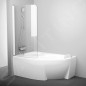 Ravak Chrome - Paroi de baignoire monobloc CVSK1 Rosa, gauche, 1000x1500 mm, blanc/verre transparent 7QLS0100Y1
