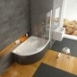 Ravak Chrome - Paroi de baignoire monobloc CVSK1 Rosa, gauche, 1000x1500 mm, blanc/verre transparent 7QLS0100Y1