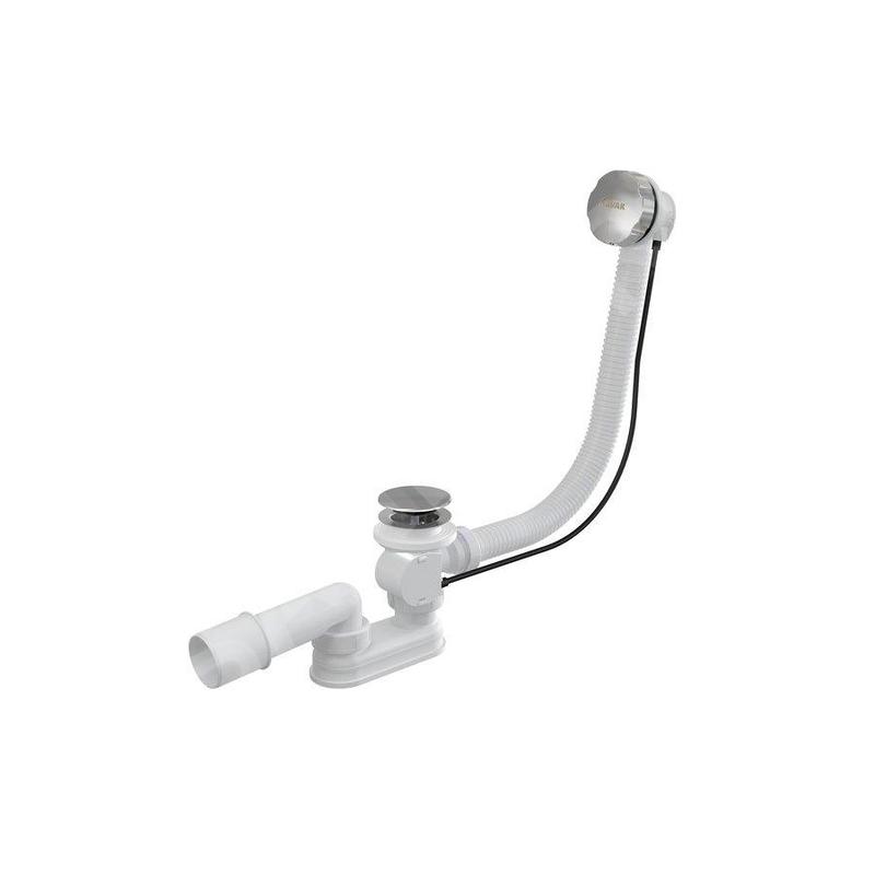 Ravak Garnitures de vidage - Set garniture de vidage et trop-plein de baignoire, longueur 570 mm, avec bowden, chrome X01305