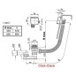 Ravak Garnitures de vidage - Garniture de vidage et trop-plein pour baignoire, longueur 800mm, ClickClack, chrome X01472 Ravak Garnitures de vidage - Garniture de vidage et trop-plein pour baignoire, longueur 800mm, ClickClack, chrome X01472