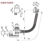 Ravak Garnitures de vidage - Set de garniture de vidage de baignoire 800 avec trop-plein II ClickClack, chromé X01505 Ravak Garnitures de vidage - Set de garniture de vidage de baignoire 800 avec trop-plein II ClickClack, chromé X01505