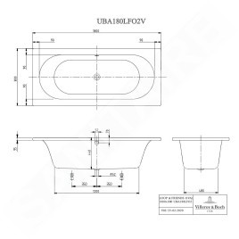 Villeroy & Boch Loop&Friends - Baignoire 1800x800 mm, blanc UBA180LFO2V-01