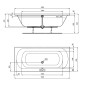 Ideal Standard Simplicity - Baignoire 1.800x800 mm, blanc W004601 Ideal Standard Simplicity - Baignoire 1.800x800 mm, blanc W004601