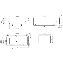 Ravak Formy 01 - Baignoire rectangulaire 1700x750 mm, blanc C691000000