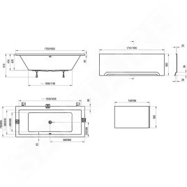 Ravak Formy 01 - Baignoire 1800x800 mm, blanc C881000000