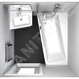 Ravak 10° - Baignoire asymétrique 160 L, 1600x950 mm, gauche, blanc C831000000