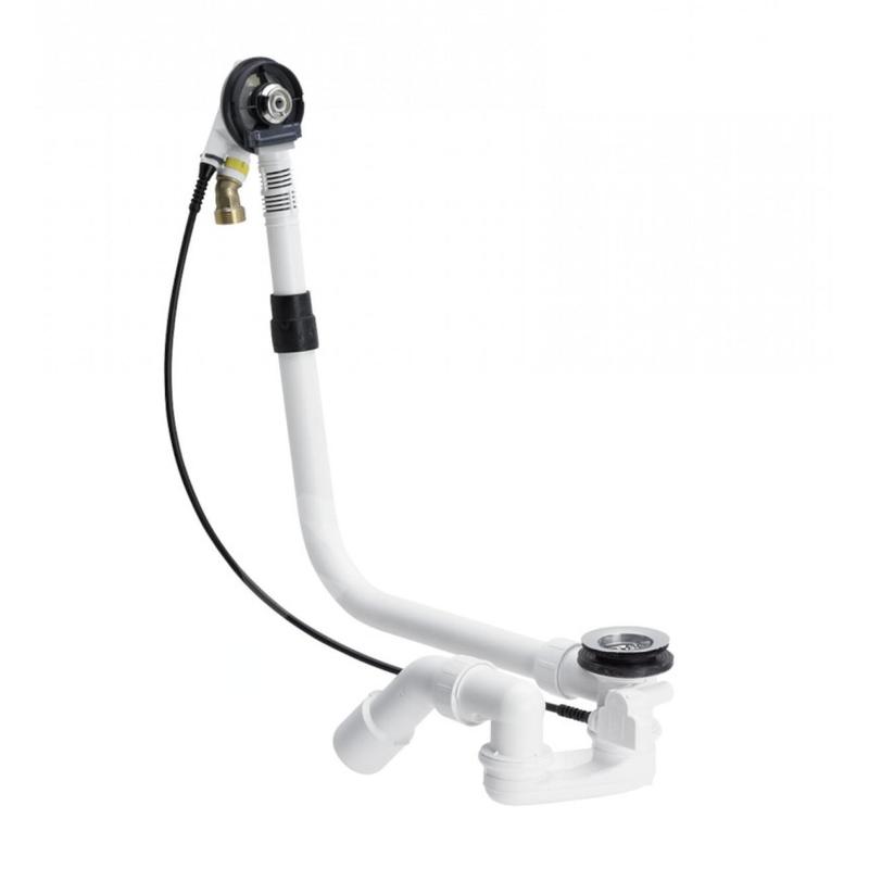 Bette Accessoires - Garniture de vidage et remplissage par le trop-plein, câble bowden, longueur 725mm, chrome B606-901
