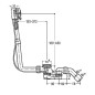 Bette Accessoires - Garniture de vidage et remplissage par le trop-plein, câble bowden, longueur 725mm, chrome B606-901