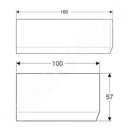 Geberit Selnova - Panneau frontal pour baignoire d'angle gauche Selnova, 1600 mm, blanc 554.874.01.1
