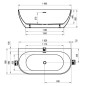 Ravak Freedom W - Baignoire autoportante 1660x800 mm, blanche XC00100033 Ravak Freedom W - Baignoire autoportante 1660x800 mm, blanche XC00100033