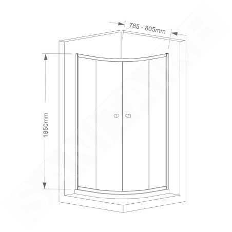Aqualine Arleta - Cabine de douche 80x80 cm, chrome/verre clair HLS800Y