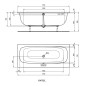 Ideal Standard i.Life - Baignoire DUO 1700x750 mm, blanc T476301 Ideal Standard i.Life - Baignoire DUO 1700x750 mm, blanc T476301