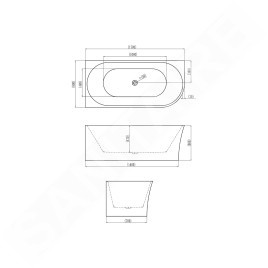 kielle Idolio - Baignoire d'angle îlot 170x80 cm, gauche, blanc 1122453L0