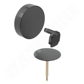 Geberit Accessoires - Kit de finition pour vidage de baignoire avec commande rotative et arrivée d52, noir mat 150.481.14.1