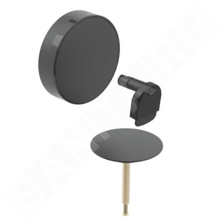 Geberit Accessoires - Kit de finition pour vidage de baignoire avec commande rotative et arrivée d52, noir mat 150.481.14.1
