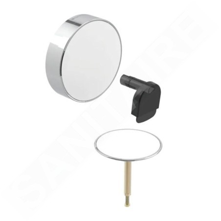 Geberit Accessoires - Kit de finition pour vidage de baignoire avec commande rotative et arrivée d52, blanc / chrome